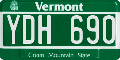 VT license plate YDH690