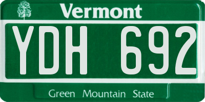 VT license plate YDH692