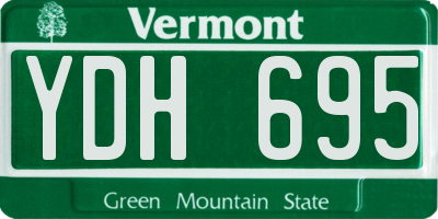 VT license plate YDH695