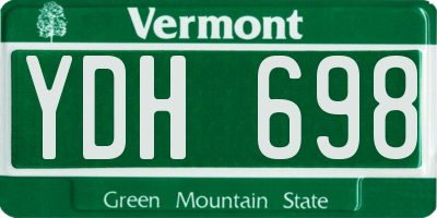 VT license plate YDH698