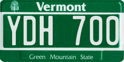 VT license plate YDH700