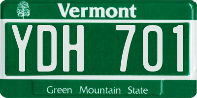 VT license plate YDH701