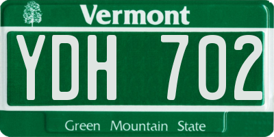 VT license plate YDH702