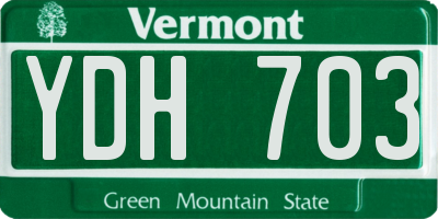 VT license plate YDH703