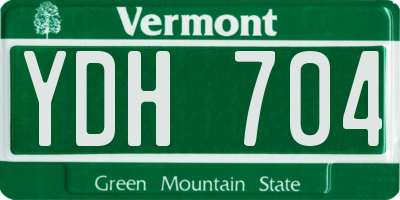 VT license plate YDH704