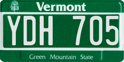 VT license plate YDH705