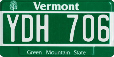 VT license plate YDH706
