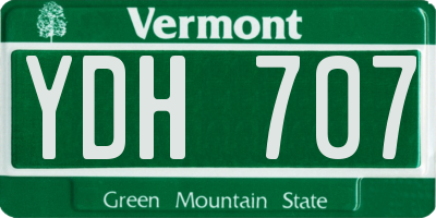 VT license plate YDH707