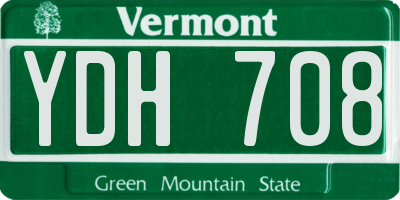 VT license plate YDH708