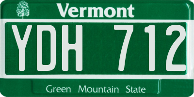 VT license plate YDH712