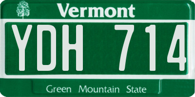 VT license plate YDH714