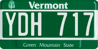 VT license plate YDH717
