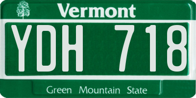 VT license plate YDH718