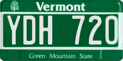 VT license plate YDH720