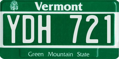 VT license plate YDH721