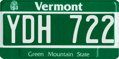 VT license plate YDH722