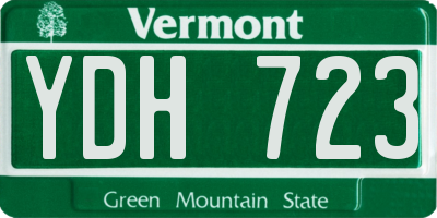 VT license plate YDH723