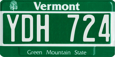 VT license plate YDH724