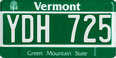 VT license plate YDH725