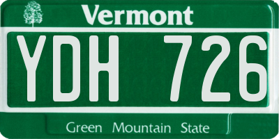 VT license plate YDH726