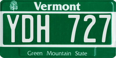 VT license plate YDH727