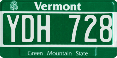 VT license plate YDH728