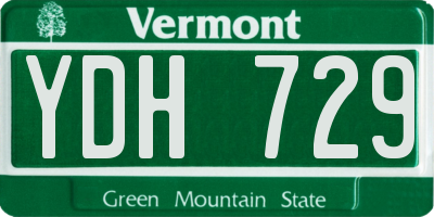 VT license plate YDH729