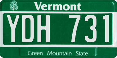 VT license plate YDH731