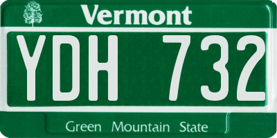 VT license plate YDH732