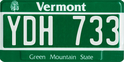 VT license plate YDH733