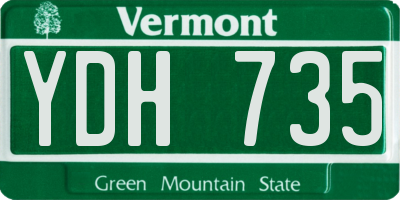 VT license plate YDH735
