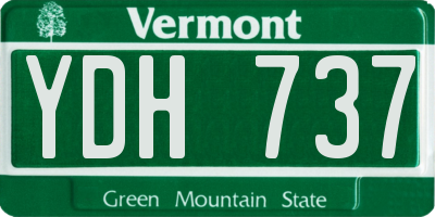 VT license plate YDH737