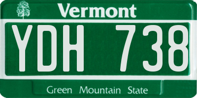 VT license plate YDH738