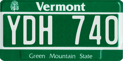 VT license plate YDH740