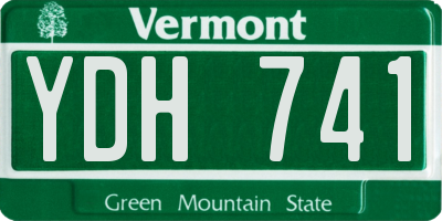 VT license plate YDH741