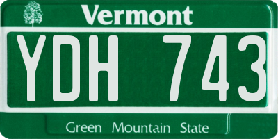 VT license plate YDH743