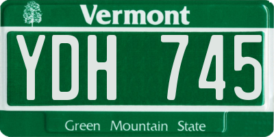 VT license plate YDH745