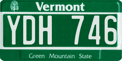 VT license plate YDH746