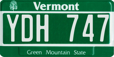 VT license plate YDH747