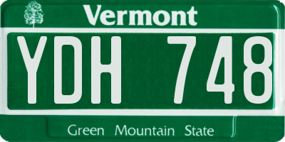 VT license plate YDH748