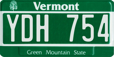 VT license plate YDH754