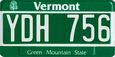 VT license plate YDH756