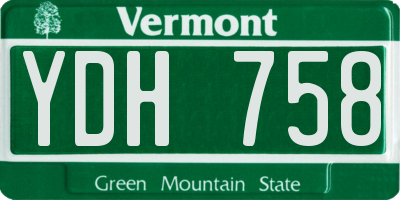 VT license plate YDH758