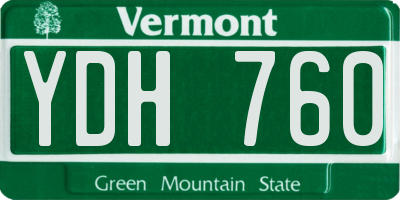 VT license plate YDH760