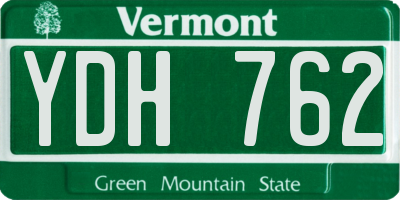 VT license plate YDH762