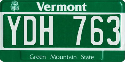 VT license plate YDH763