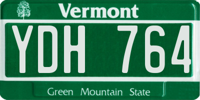 VT license plate YDH764