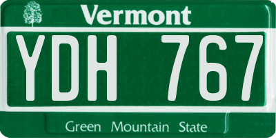 VT license plate YDH767