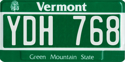 VT license plate YDH768