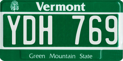 VT license plate YDH769